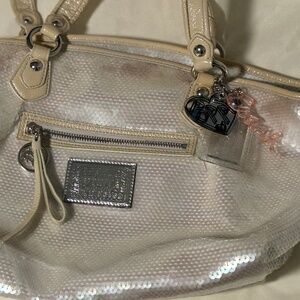 Coach Poppy Sequin Bag Champagne